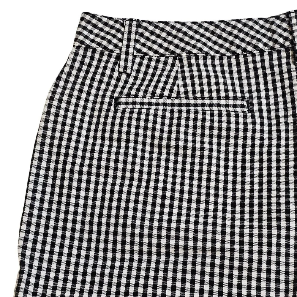 Lands End Gingham Shorts Mid-Rise Casual Black White‎ Shorts Size 12